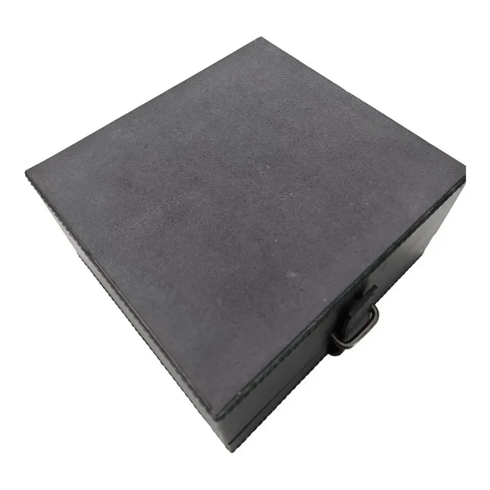 PB Black LEATHER JEWELRY BOX + TRAY Mens Ladies 8” Square Dresser Organizer